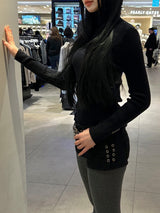 Turtleneck ribbed knit
