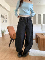 WORK STRIPE BALLOON JEANS