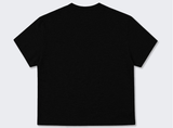 スラブヘンリーネッククロップTシャツ ブラック