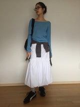 pumpkin nylon long skirt