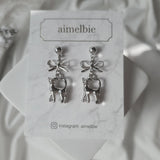 Kitty and Bow Piercing - Silver Color