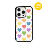 【MADE】レインボー ハート アイフォン ケース [Glossy Glass/Magsafe]