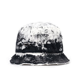BBD Smoke Painted Custom Denim Bucket Hat (White)
