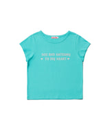 502 グリッターレタリングTシャツ - ミント