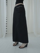 Illoque Pocket Nylon Long Skirt