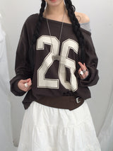 Numbering loose sweatshirt