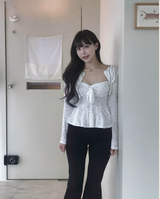 oreo ple big ribbon top + crop cd set