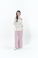 Knit Tie Long Sleeve Set Ivory