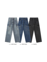 Fringe cargo denim pants(3colors)