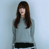 dot frill tee (gray)