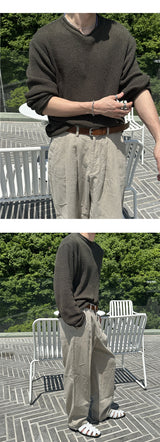 [S/S] Hazzi boucle linen round neck knit(4color)