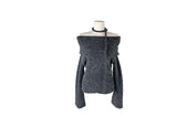 [Muffler Set/Wool Knit] Cozen Off-Shoulder Loose Fit Tie Knit