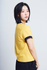 ユニバーサルプリント ½Tシャツ (yellow/navy)