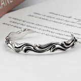SVB-193 Rough Wave Men`s Bangle Bracelet