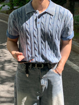 Landon pigment cable short-sleeve knit