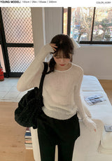Rose See-through Wool Slim Rib Knit (6color)