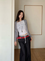 Pastel Single Basic V-neck Long Sleeve Knit Cardigan