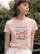ローラリボンハーフTシャツ ピンク