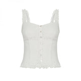 a punching eyelet bustier blouse