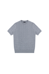 ケーブル ニット クルーネックTシャツ