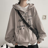Bring Lettering Oversized Hoodie Zip-up (4 colors) H&L