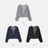 Linen Raw-edge Crop Jacket