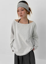 [MADE] Koyu Stripe Boat Neck Long Sleeve T-Shirt