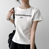 Wassup Lettering Hip Mood Stretch Short Sleeve T-shirt (2 Colors)