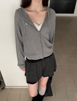 [ORIGINAL] Soda Summer Ribbed Knit Zip-up Hoodie