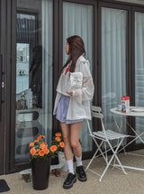 Rainy Square Hooded Zip-Up