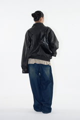 Glow oversized leather jakcet