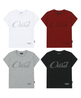 OdsdアスキーキャップスリーブTシャツ -マルーンレッド