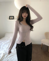 Hiko Unbalanced Button Zipper Long Sleeve