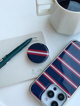 [MADE] ストライプレッド エポキシ MagSafe対応 スマホグリップ