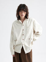 Adjustable spring and autumn retro suede shirt