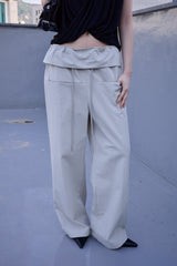 フォールデッド ストリング パンツ (Light Gray)