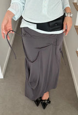 DRAPE STRAP MAXI SKIRT