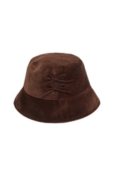 RIBBON VELVET HAT / BROWN