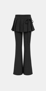 プリーツレイヤードブーツカットパンツ