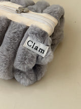 Clam ラウンドポーチ _ ファーグレーストライプ