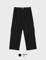 Bias Incision Washed Semi Wide Cargo Pants