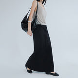 [Paenko] String Flared Maxi Long Skirt - 4color