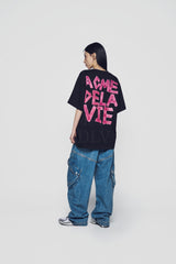 24FW  テープタイポグラフィックショートスリーブTシャツ ブラック