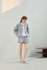 CHERISH TWEED JACKET / SKY BLUE
