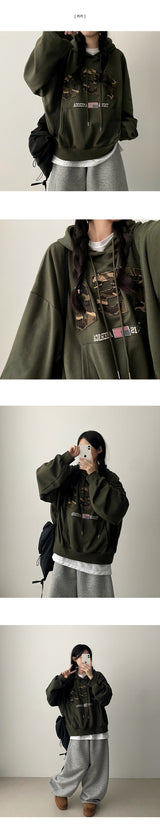 Camo Patch ヴィンテージボクシーフィットパーカー
