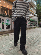 アキ スタッズ パラシュート カーゴ パンツ