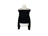 Helen Off-Shoulder Ribbon Twist Loose-Fit Knit