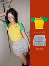レモネードアンバランスオフショルダーショートスリーブTシャツ