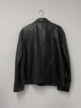 [Unisex] クロップレザーシングルオーバーフィットジャケット