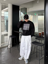 Snap cargo wide sweatpants